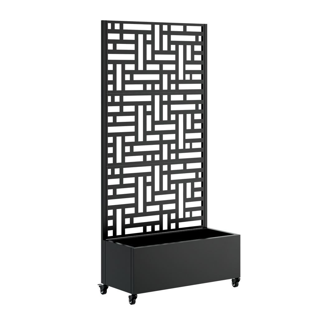 Modern Metal Trellis Planter & Privacy Screen – 73" Tall, view 7