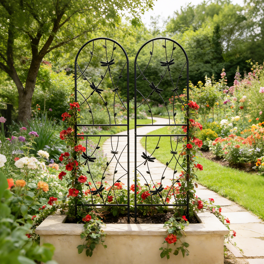 4 Pack Metal Garden Trellis for Climbing Plants, view 9