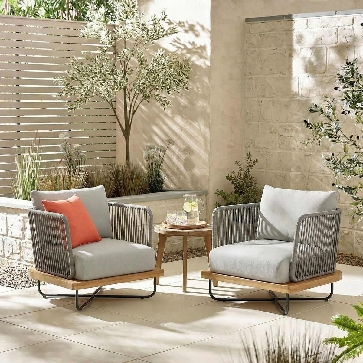 Lucca Outdoor Acacia Wood Chair, view 4