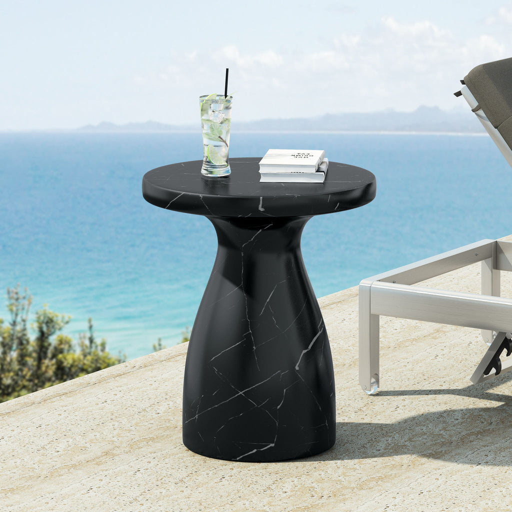 Outdoor / Indoor Travertine Side Table Lightweight, view 8