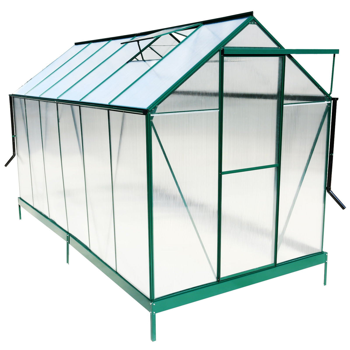 Polycarbonate house, Heavy Duty Outdoor Aluminum Walk-In House Kit With Rain Gutter, Vent And Door For, view 8
