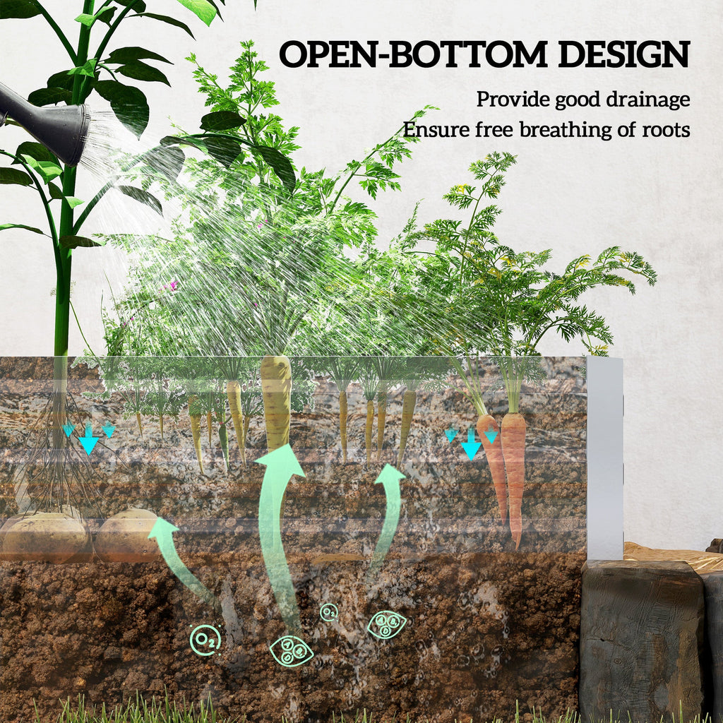 Outsunny 95" x 36" Galvanized Raised Garden Bed, view 7
