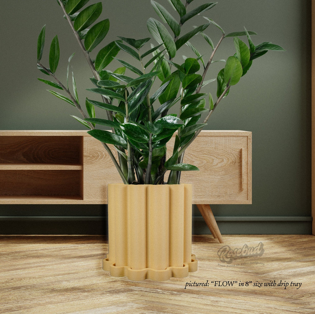 Funky Flow Planter with Drainage and Unique Tray, view 7