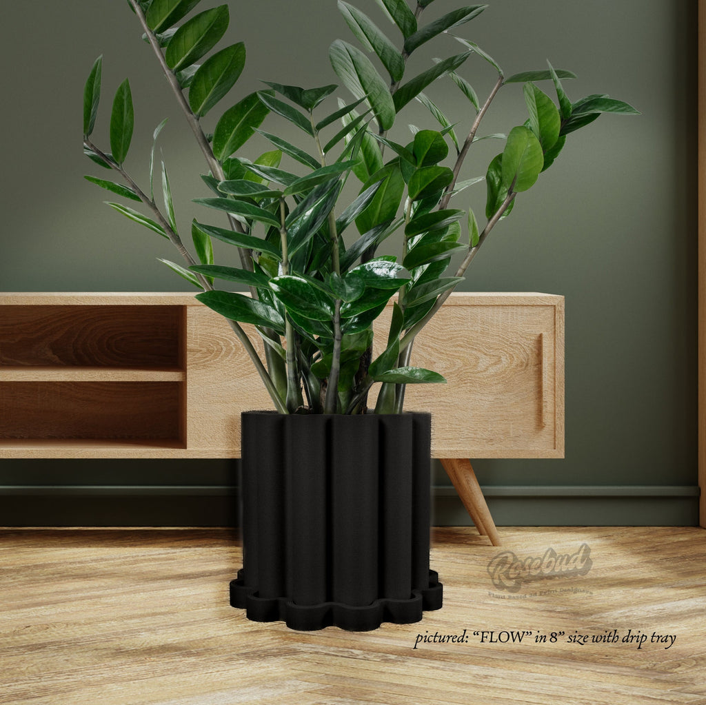 Funky Flow Planter with Drainage and Unique Tray, view 4