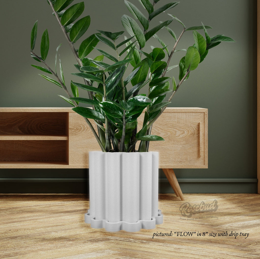Funky Flow Planter with Drainage and Unique Tray, view 6