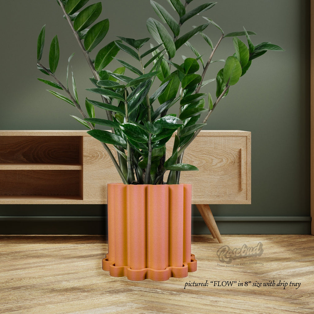 Funky Flow Planter with Drainage and Unique Tray, view 5