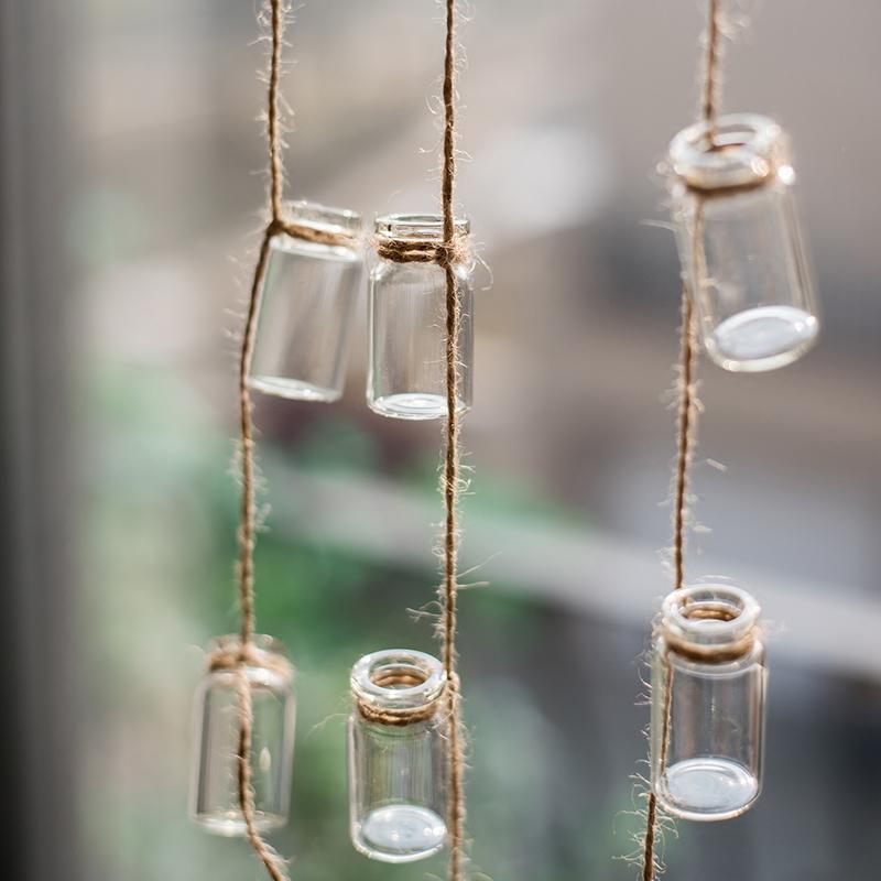 Glass Planter Rope Hanging Small Planter 55" Long (Set of 3), view 4