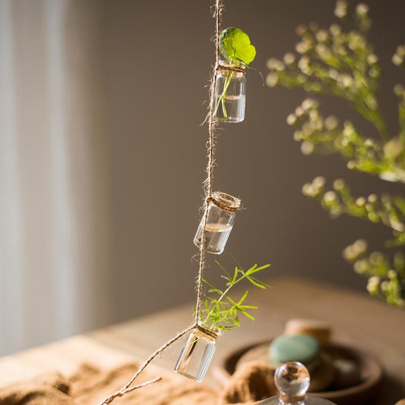 Glass Planter Rope Hanging Small Planter 55" Long (Set of 3), view 3