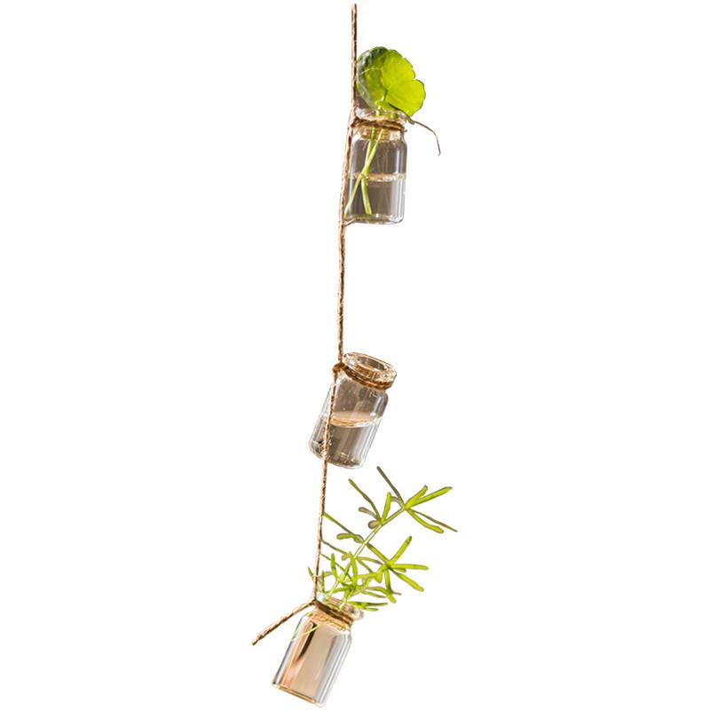 Glass Planter Rope Hanging Small Planter 55" Long (Set of 3), view 5