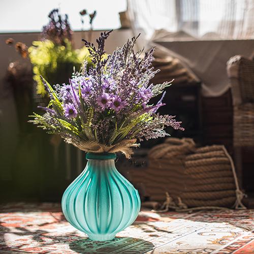 Glass Vase Hand Blown Frosted Art Glass, view 3