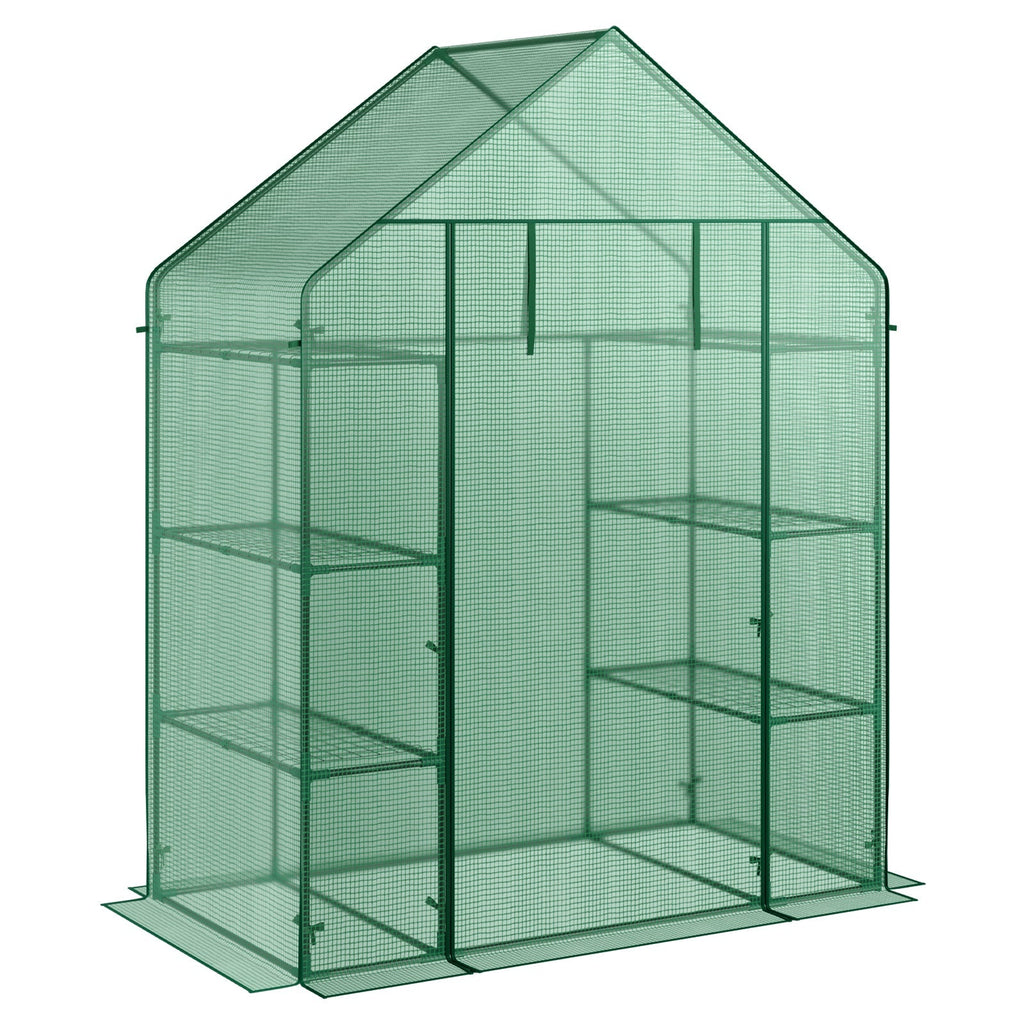 Portable 4 Tier Walk-in Plant Greenhouse with 8 Shelves, view 3