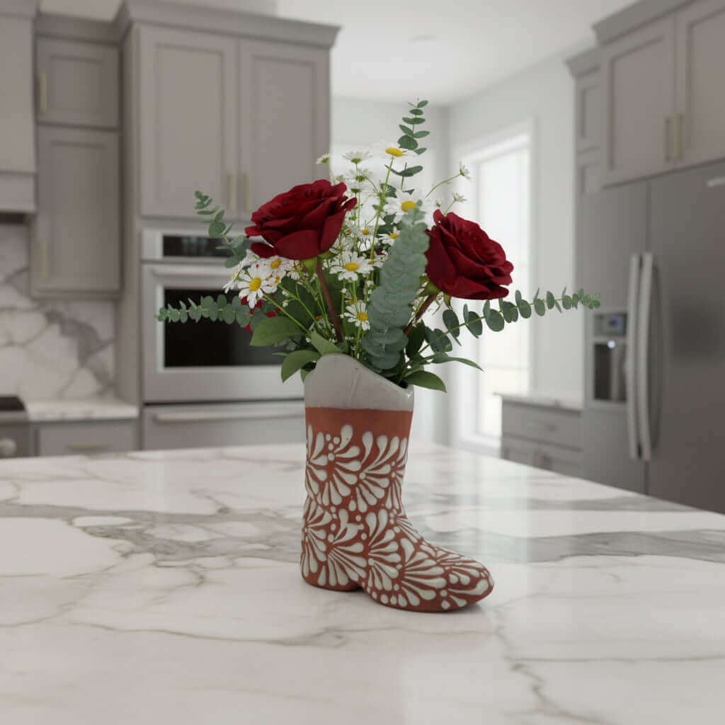 Talavera Boot Planter | Hand-Painted Mexican Pottery Accent, view 3
