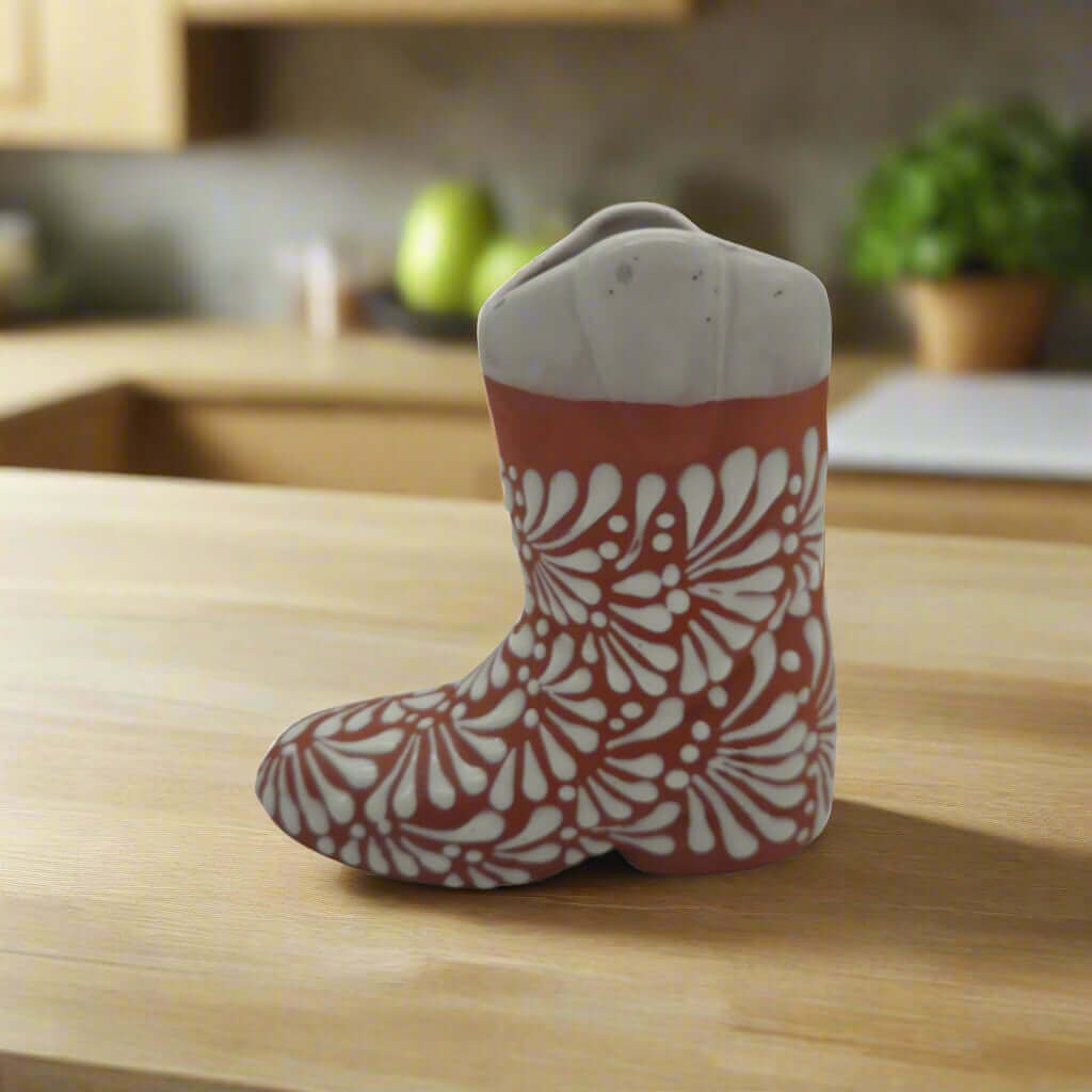 Talavera Boot Planter | Hand-Painted Mexican Pottery Accent, view 2