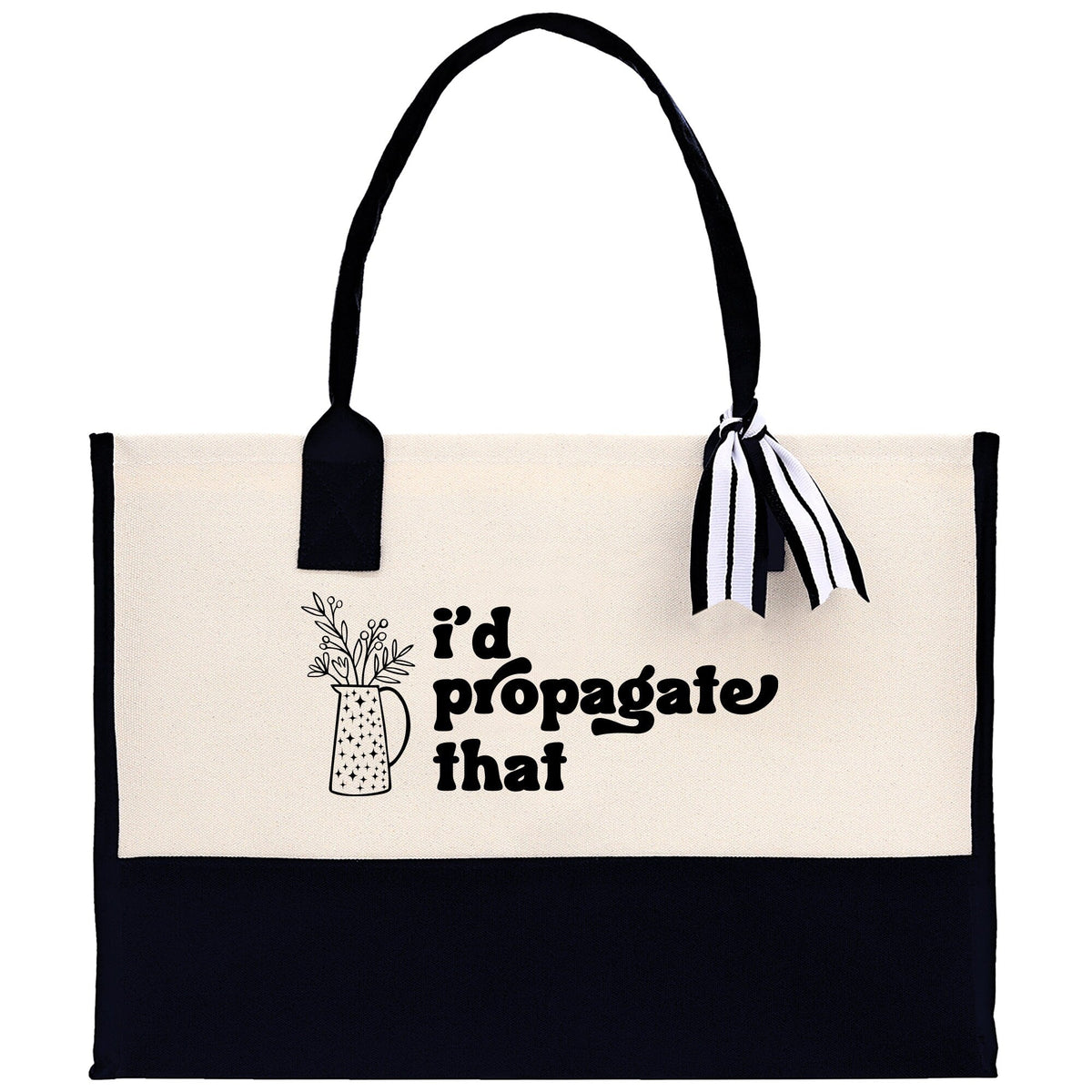 I'd Propagate That Canvas Tote Bag Plant Lovers Gift Plant Lady Tote Bag Gardener Mom Gift Gardening Tote, view 2