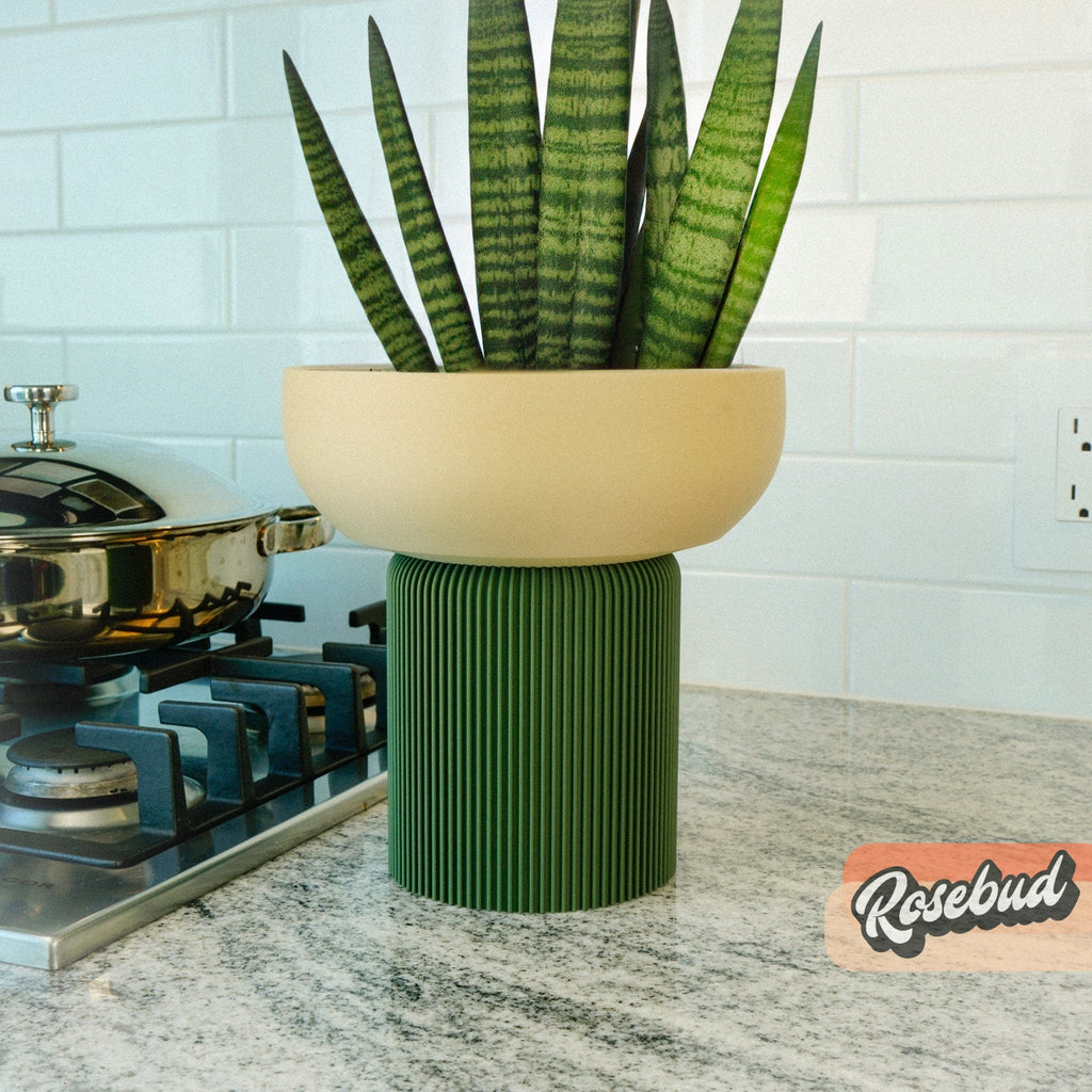 Modern Pedestal Plant Pot, Two-Piece, view 8