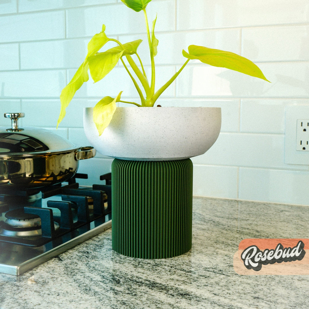 Modern Pedestal Plant Pot, Two-Piece, view 6