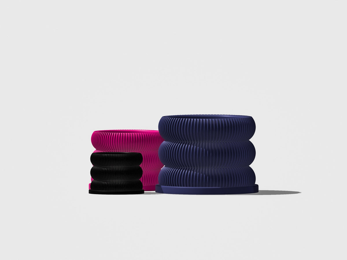 Ribbed Bubble Plant Pot With Drainage and Saucer, view 13