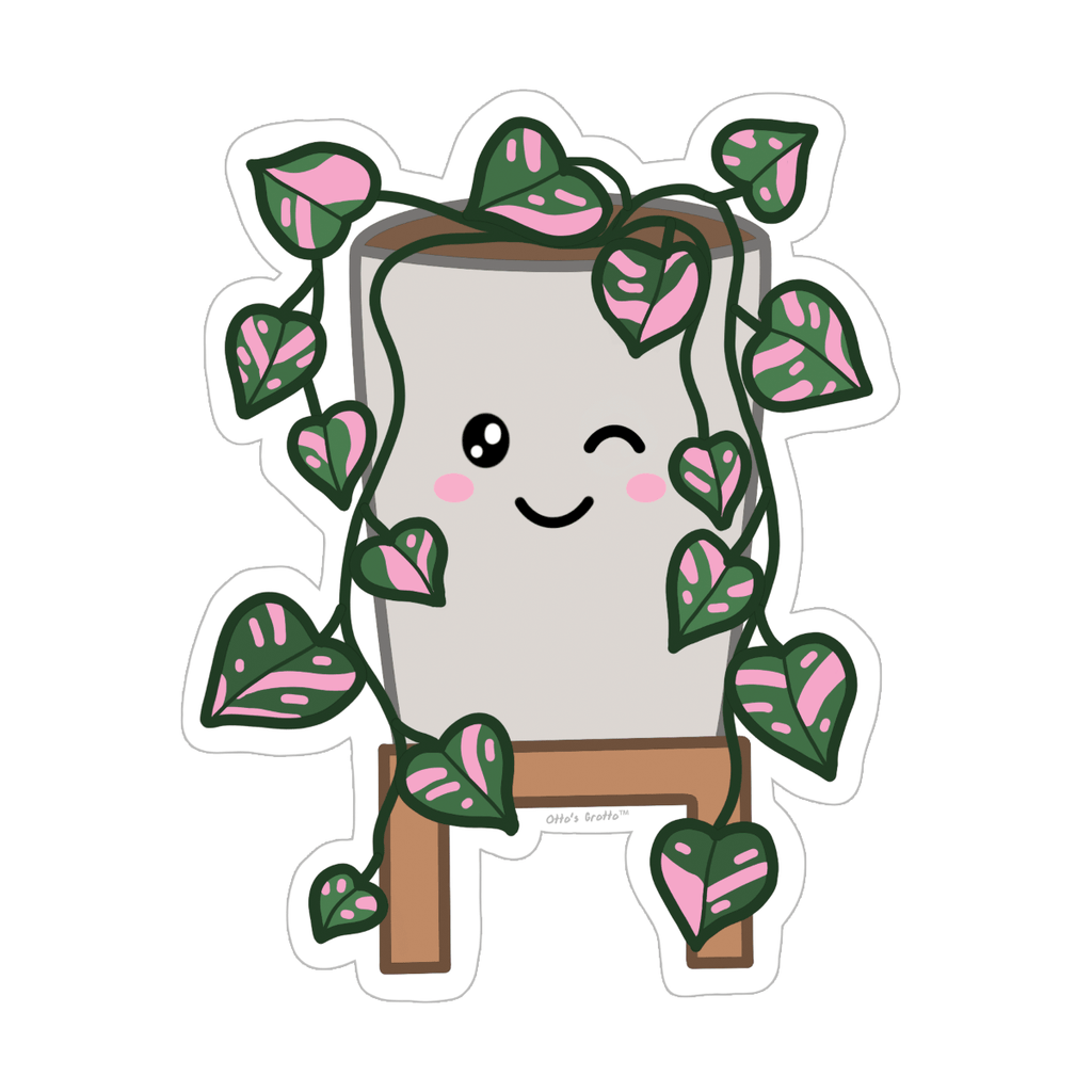 Pink Princess Philodendron Sticker, Sweetheart Plant Sticker, Heart Leaf Philodendron Sticker Kawaii Rare