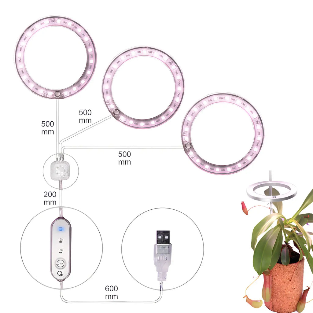 LED Grow Light Full Spectrum Angel Ring USB Lamp for Indoor Plants, view 8