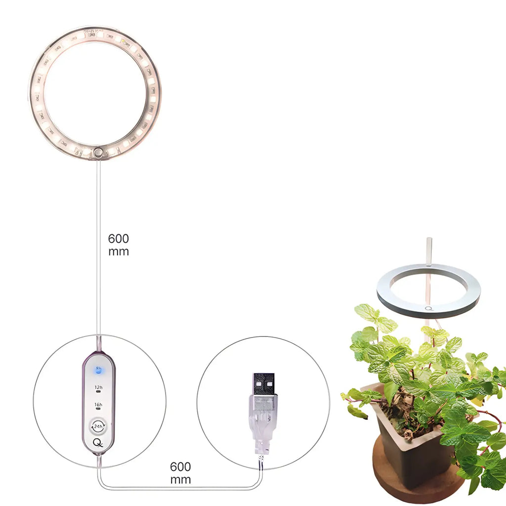 LED Grow Light Full Spectrum Angel Ring USB Lamp for Indoor Plants, view 7