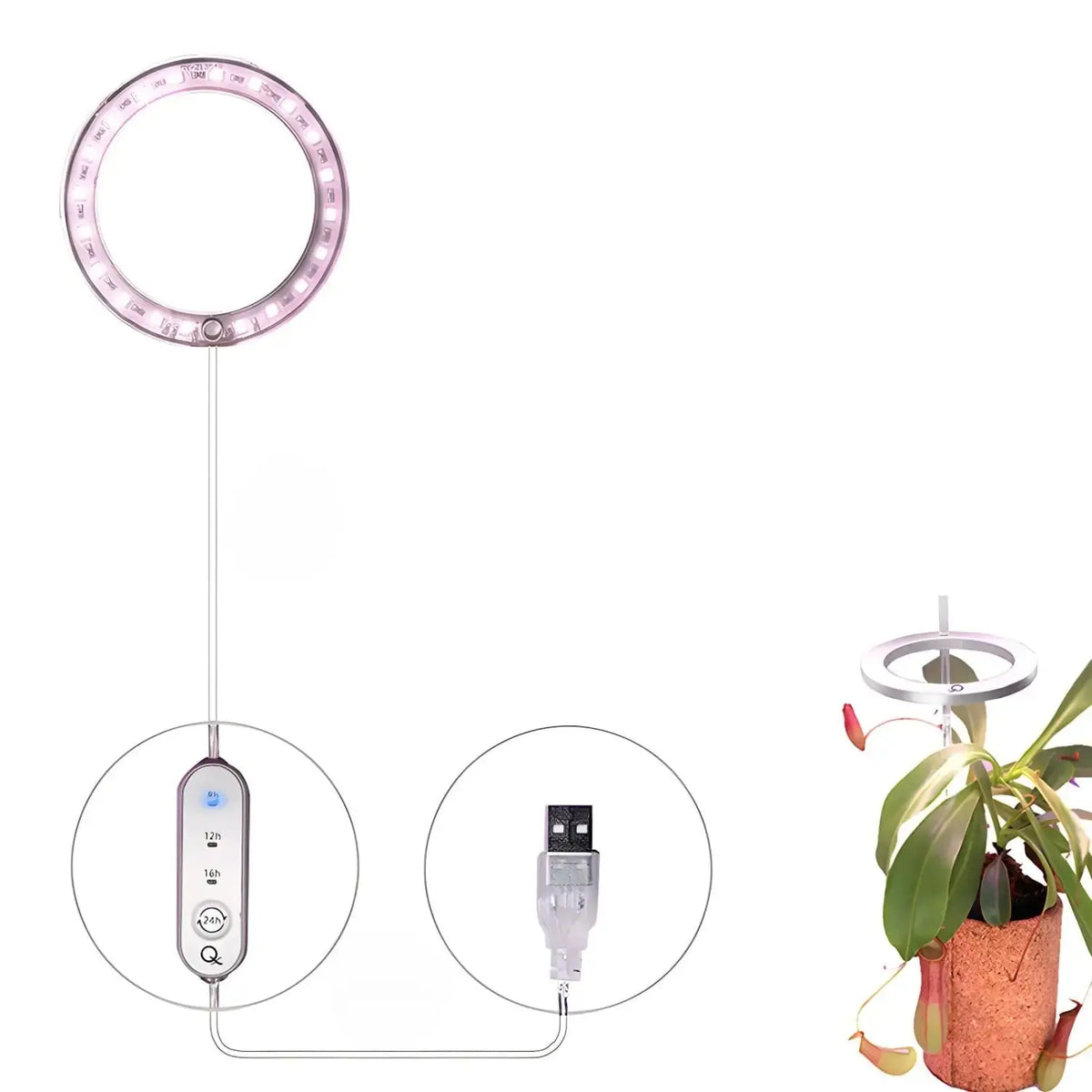 LED Grow Light Full Spectrum Angel Ring USB Lamp for Indoor Plants, view 10