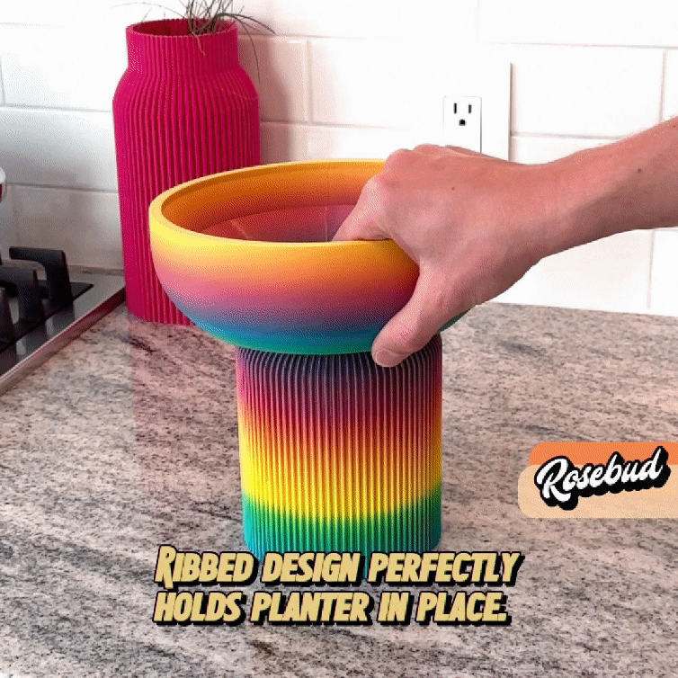 Modern Pedestal Plant Pot, Two-Piece, view 2