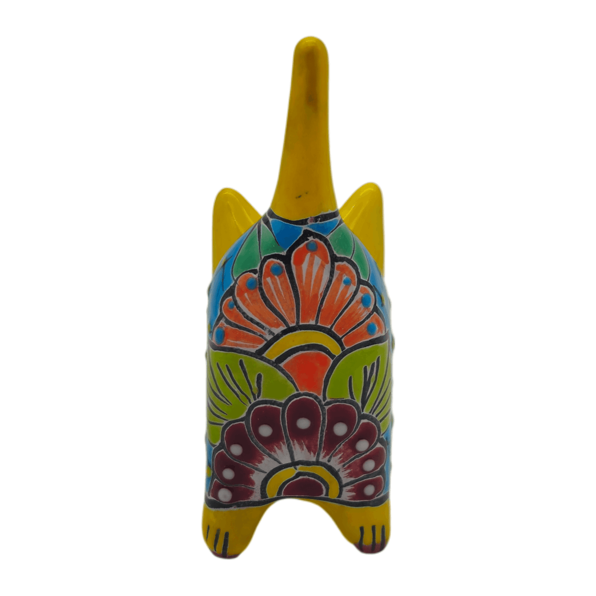 Small Talavera Cat Planter | Colorful Mexican Ceramic Decor, view 6