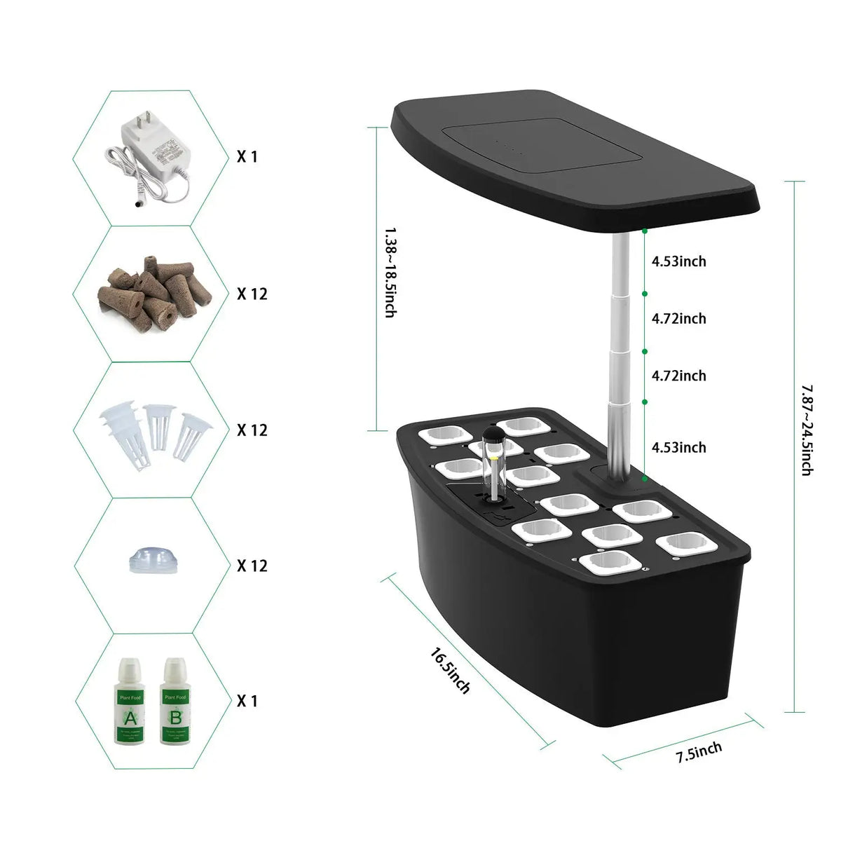 Smart Plant Grow Light Indoor with 12 Holes for Easy Planting, view 6