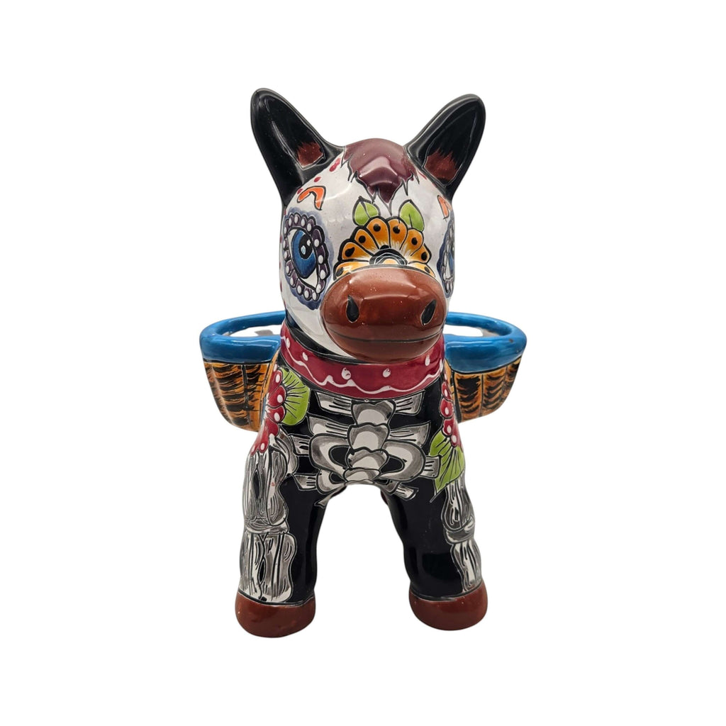 Talavera Donkey Planter | Colorful Day of the Dead Art, view 6