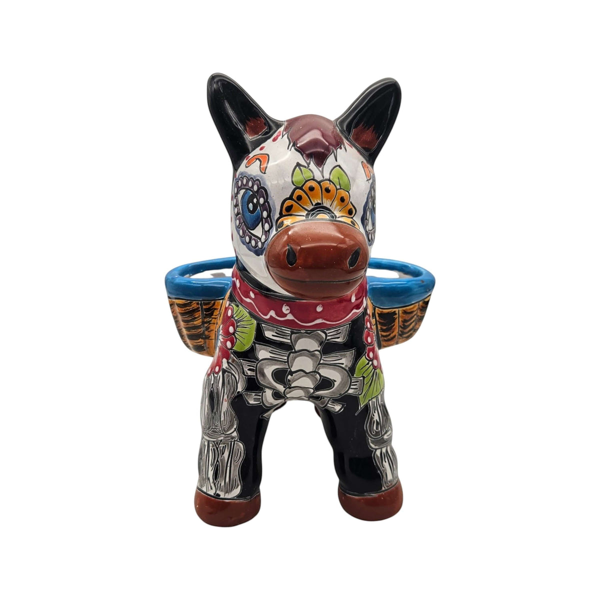 Talavera Donkey Planter | Colorful Day of the Dead Art, view 6