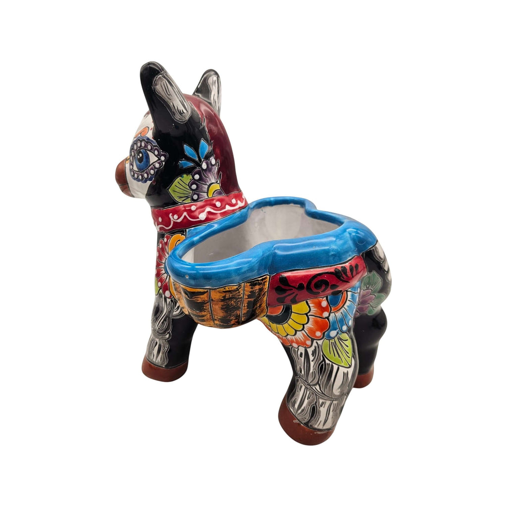 Talavera Donkey Planter | Colorful Day of the Dead Art, view 5