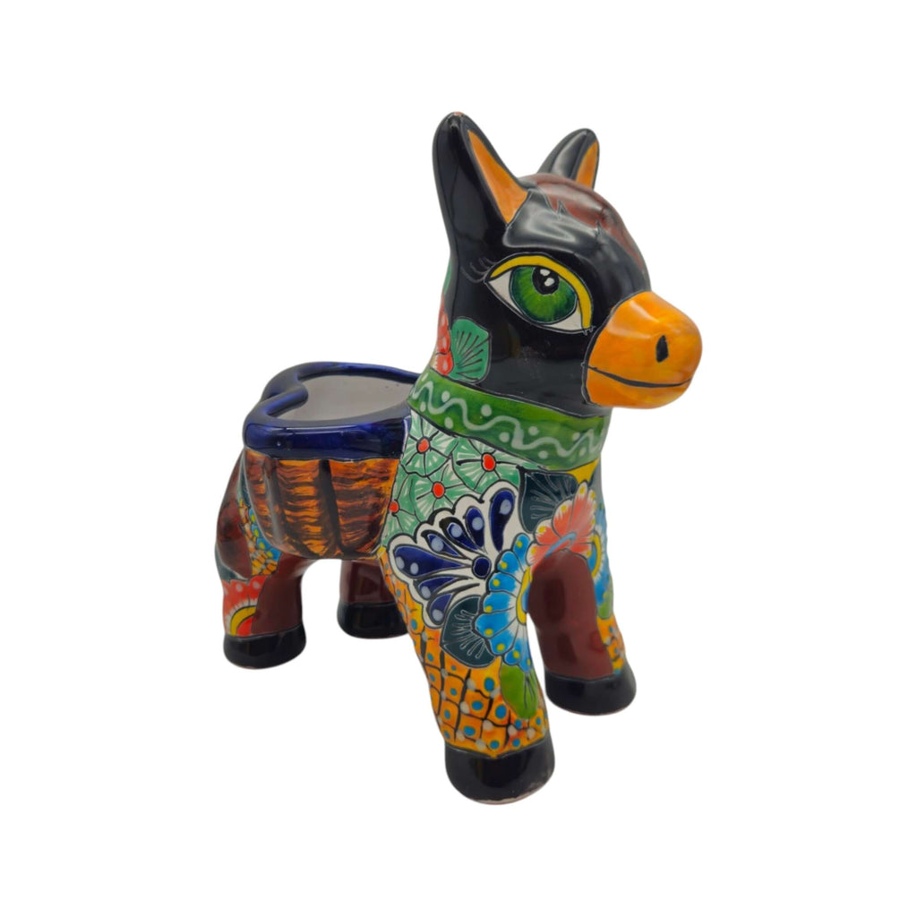 Talavera Donkey Planter | Vibrant Mexican Burro Pot, view 9