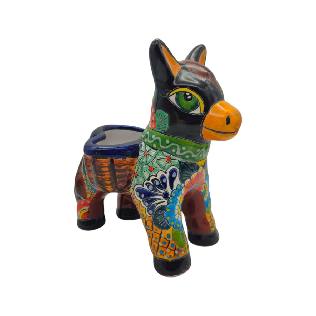 Talavera Donkey Planter | Vibrant Mexican Burro Pot, view 9