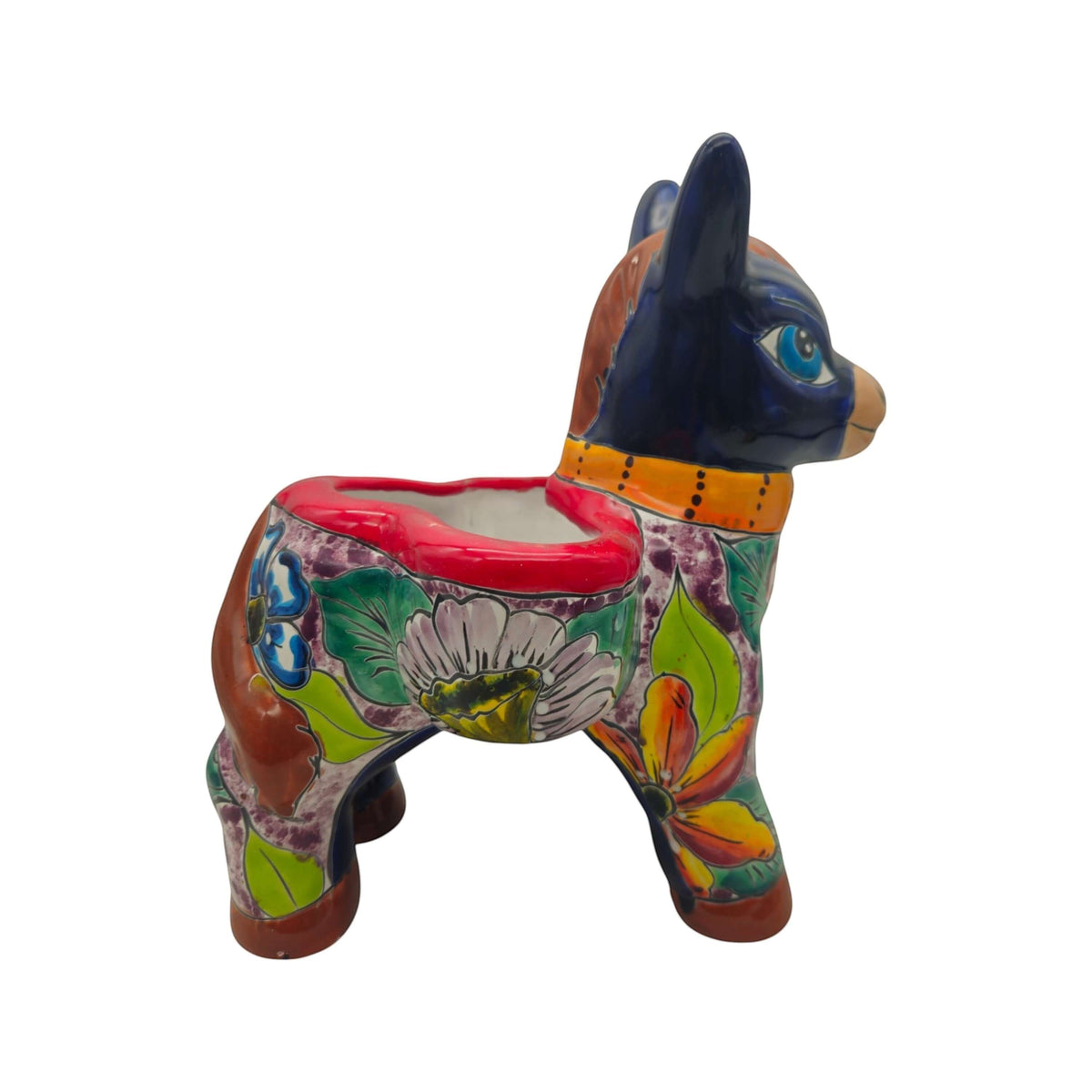 Talavera Donkey Planter | Vibrant Mexican Burro Pot, view 7