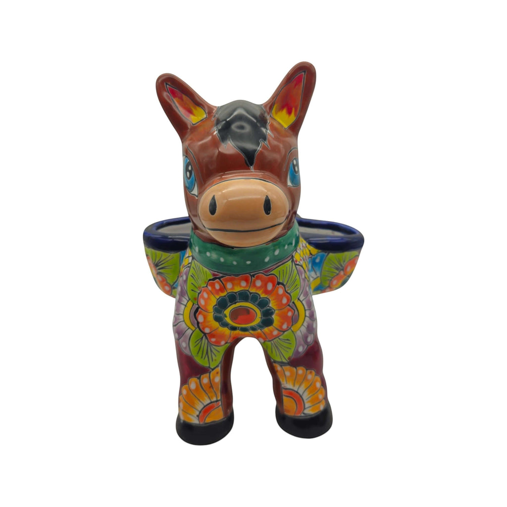 Talavera Donkey Planter | Vibrant Mexican Burro Pot, view 4