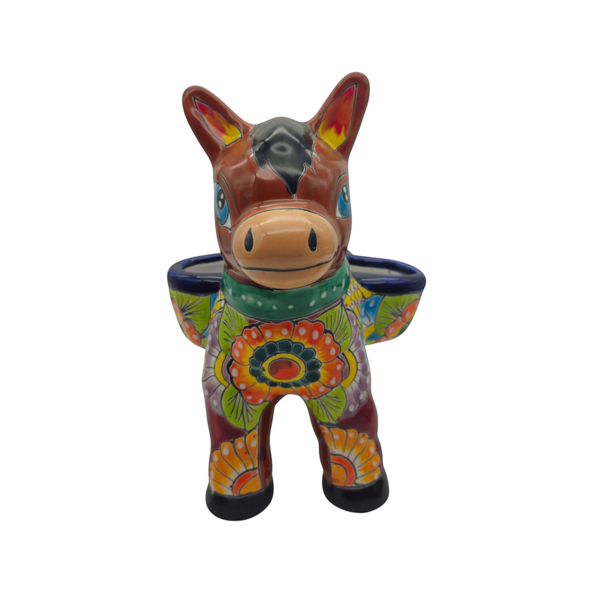 Talavera Donkey Planter | Vibrant Mexican Burro Pot, view 4
