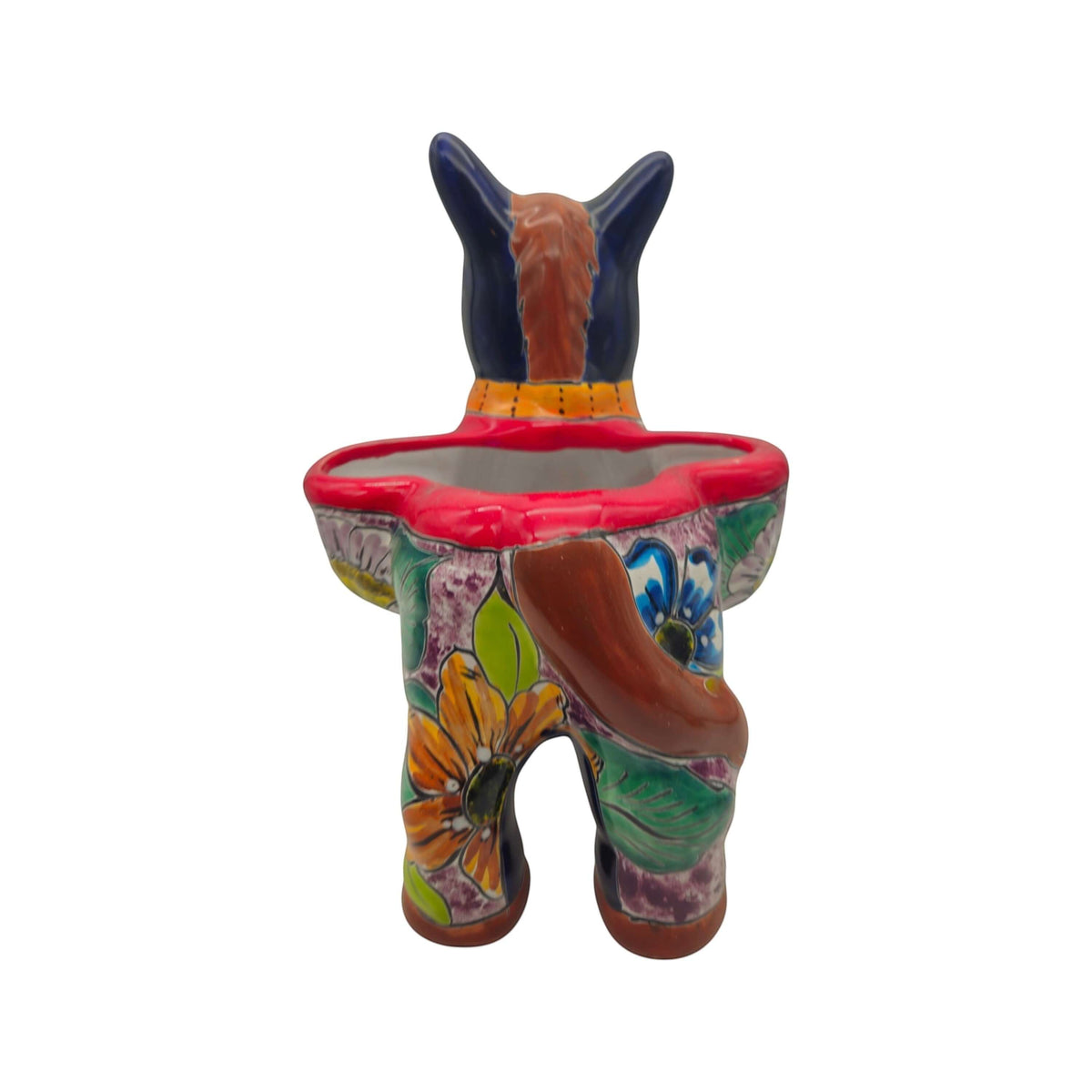 Talavera Donkey Planter | Vibrant Mexican Burro Pot, view 6