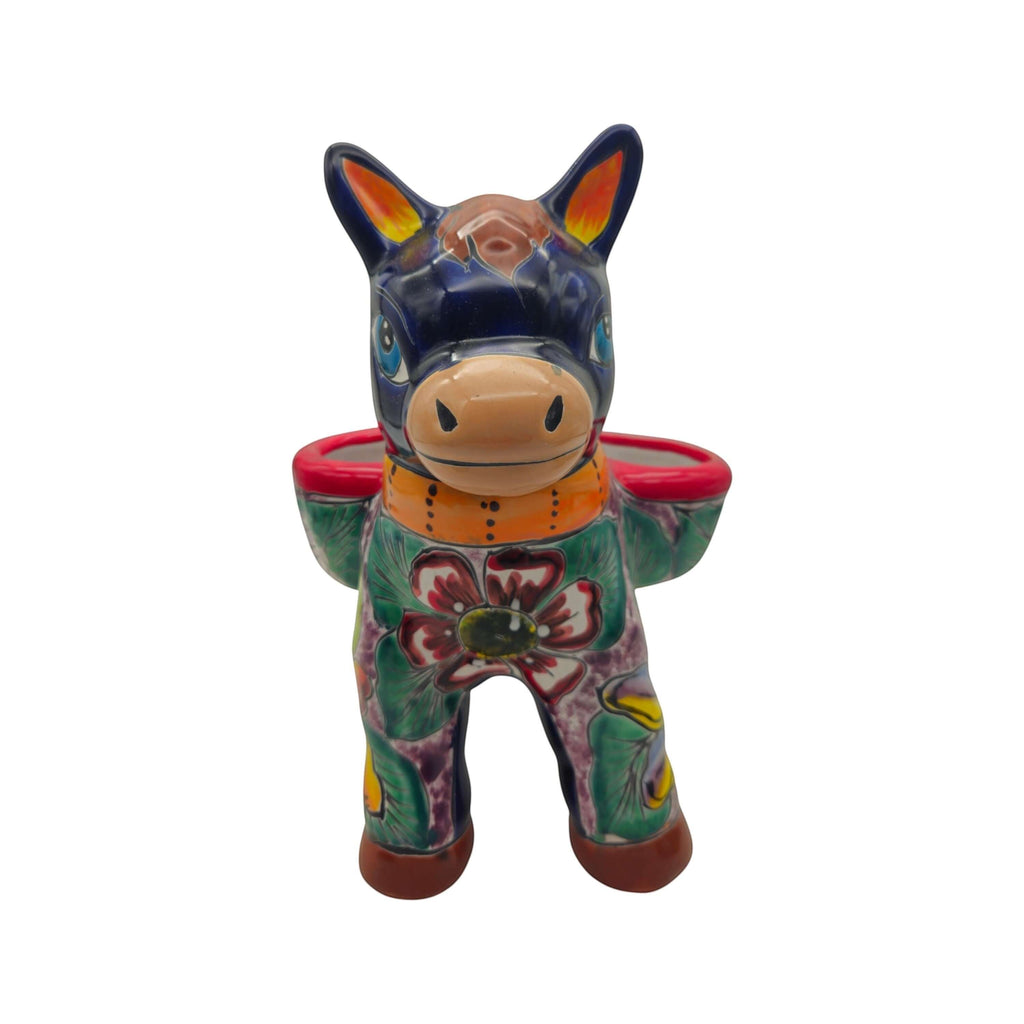 Talavera Donkey Planter | Vibrant Mexican Burro Pot, view 5