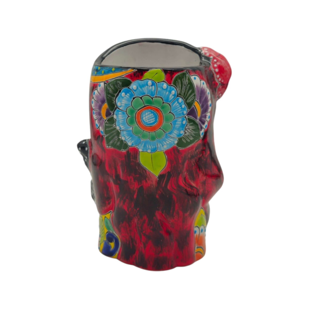 Talavera Lady Head Planter | Butterfly Design, view 4