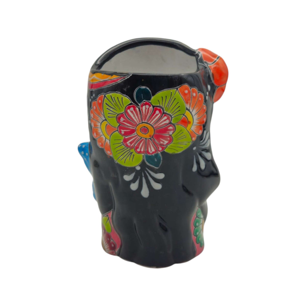 Talavera Lady Head Planter | Butterfly Design, view 5