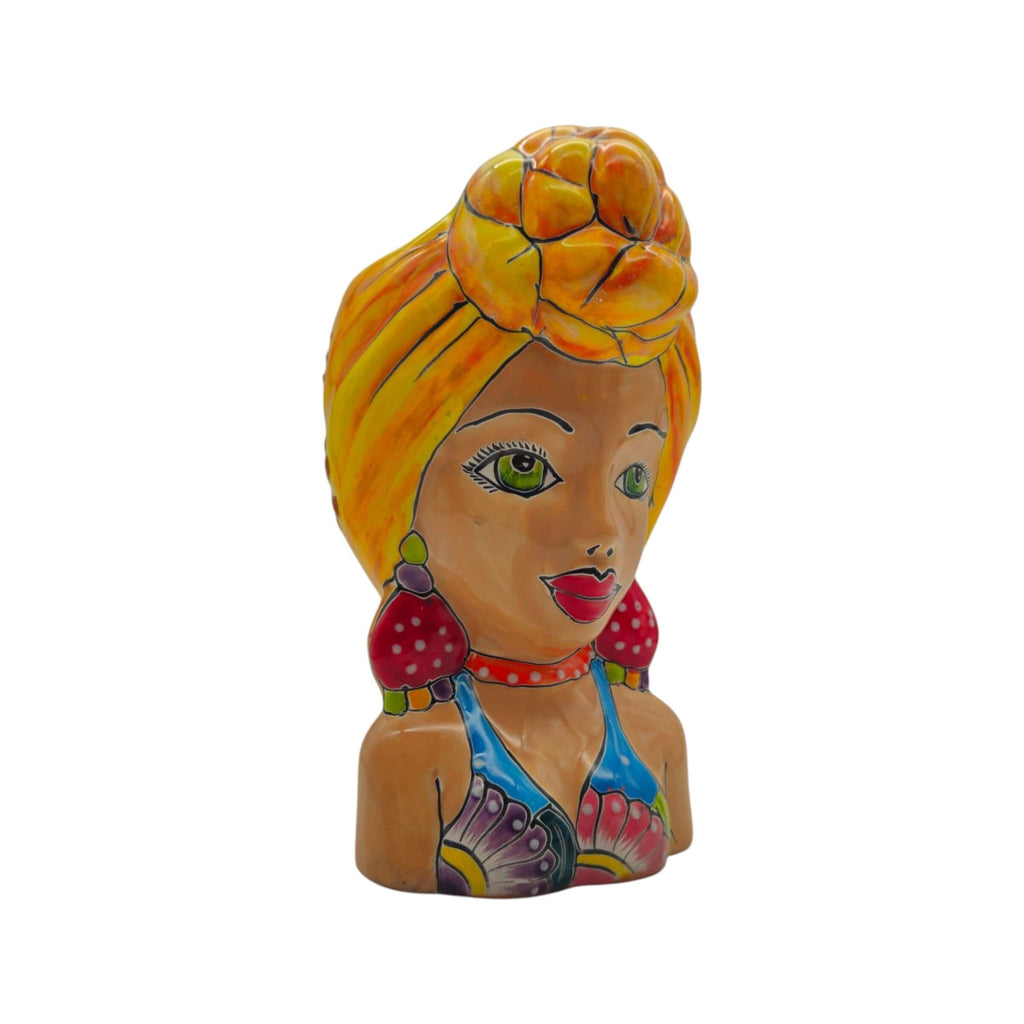 Talavera Lady Head Planter | Colorful Hand-Painted Decor, view 5