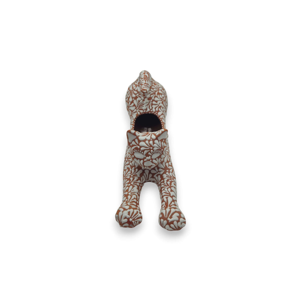 Talavera Terracotta Cat Planter | Stretching Design, view 7