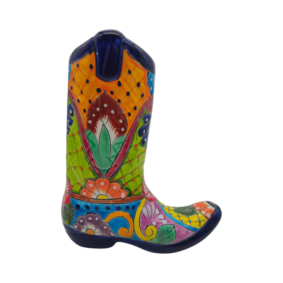 Talavera Boot Planter | Hand-Painted Floral Design, view 7