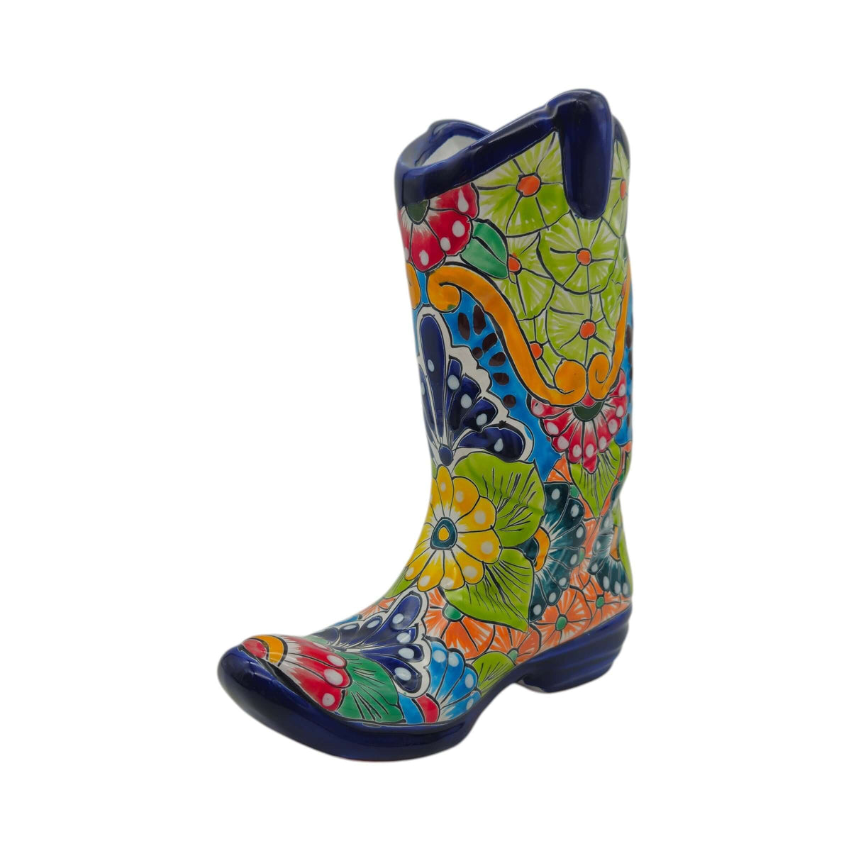 Talavera Boot Planter | Hand-Painted Floral Design, view 5
