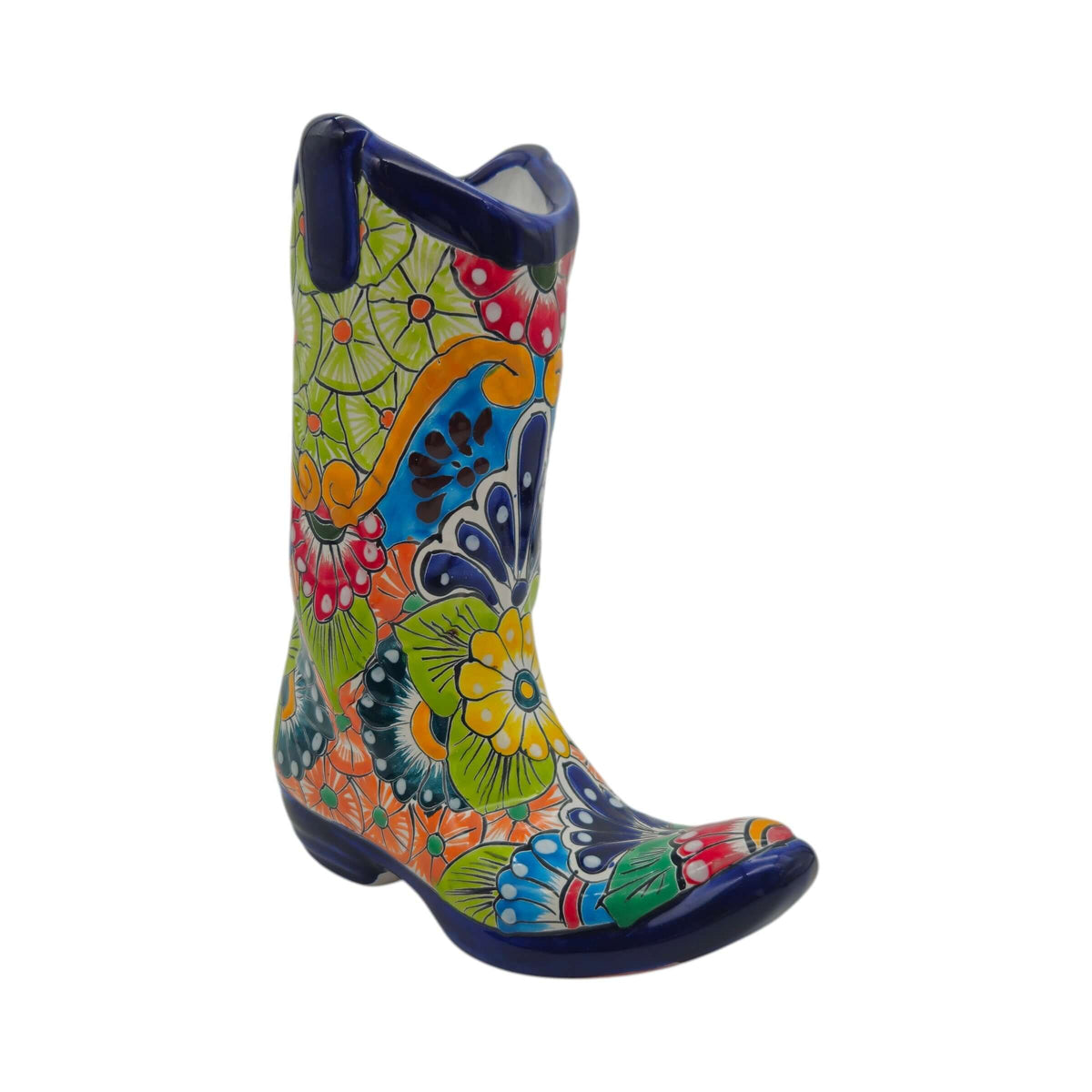 Talavera Boot Planter | Hand-Painted Floral Design, view 8