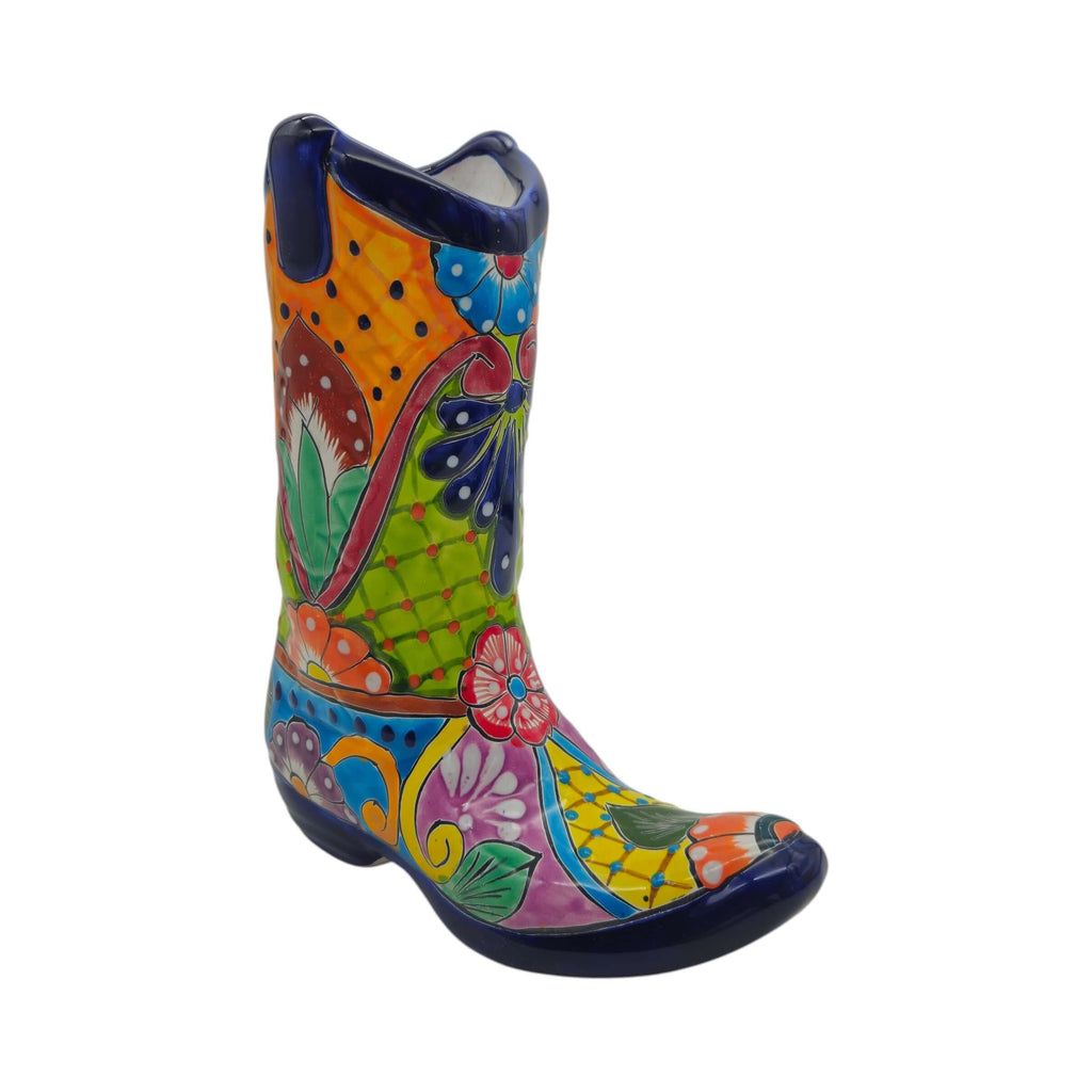 Talavera Boot Planter | Hand-Painted Floral Design, view 6