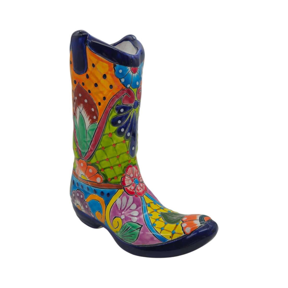 Talavera Boot Planter | Hand-Painted Floral Design, view 6